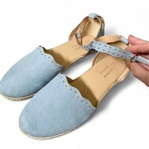 Women's Lauren Conrad Suede Ankle Strap‎ Flats Size 7 Studded